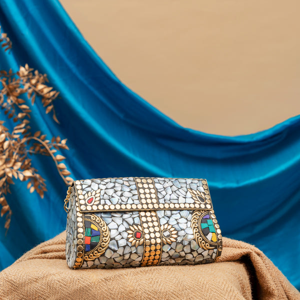Trapezoidal Jewel Embellished Bag